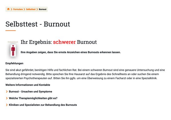 Selbsttest Burnout Beispiel Schön Klinik